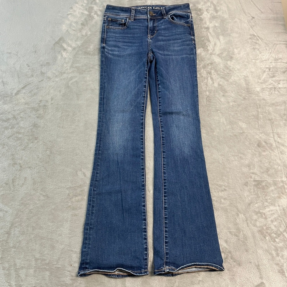American Eagle Kick Boot Jeans Womens 4 Reg (28x31) Stretch Medium Wash Boho
